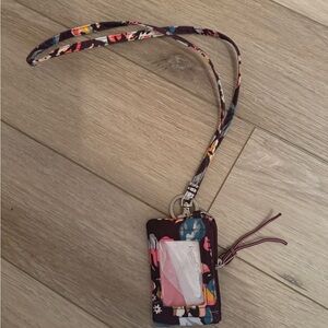 Vera Bradley Floral Wristlet ID Holder and Lanyard